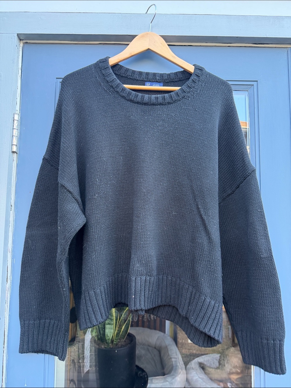 GAP Black Crewneck Oversized Sweater